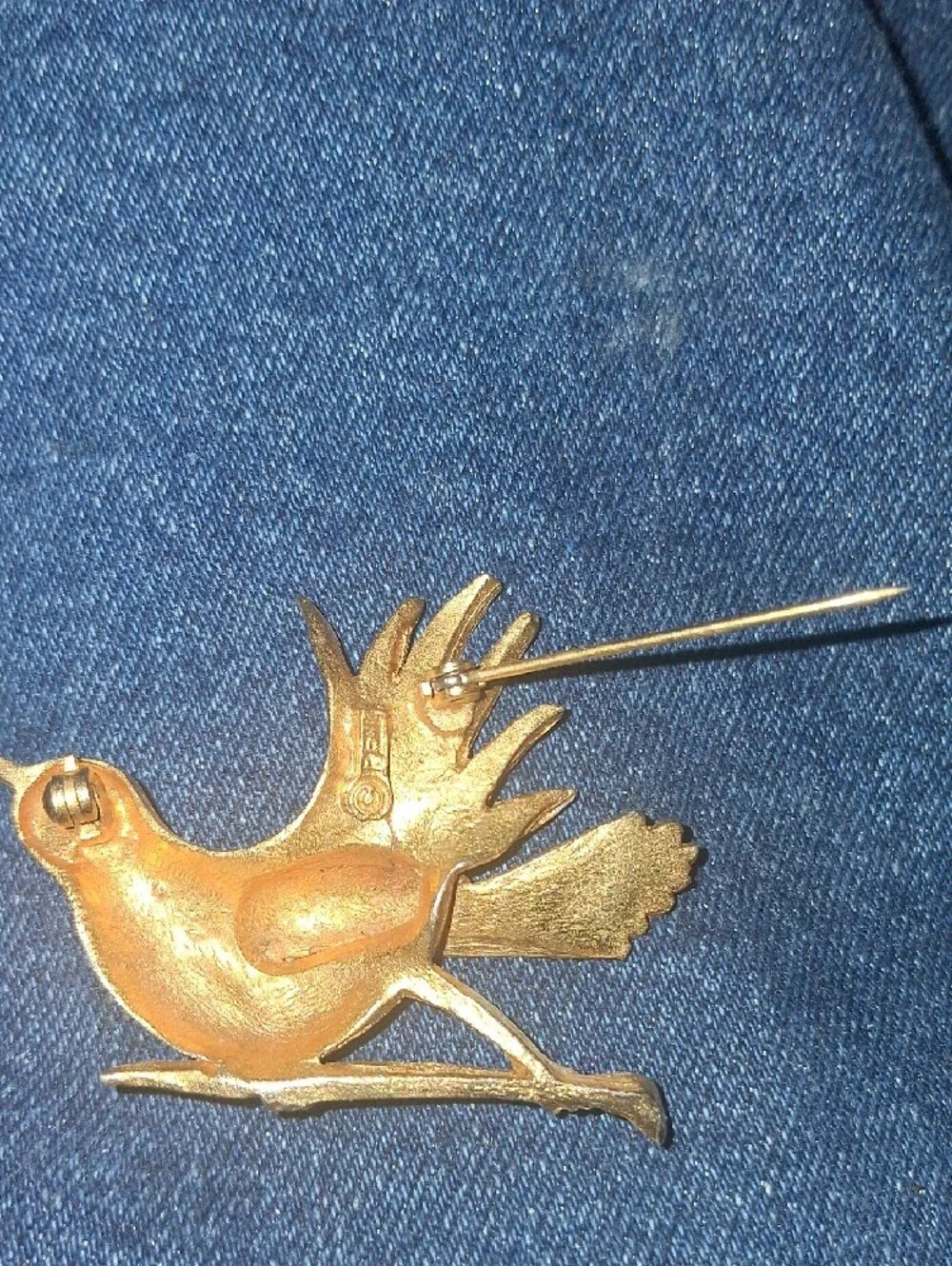 Unbranded Gold Tone Hummingbird Bird Perch Accent - Gold